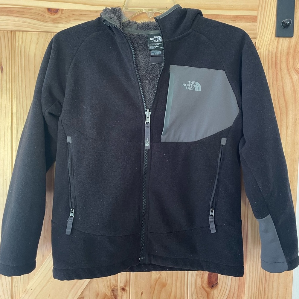 The North Face Kids Black and Gray Fleece Jacket